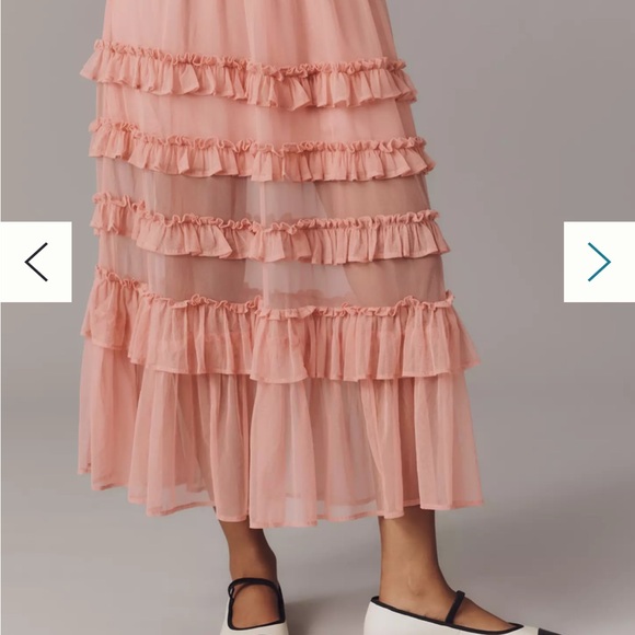 Anthropologie Pink Tiered Maxi Skirt New With Tags - Picture 2 of 4
